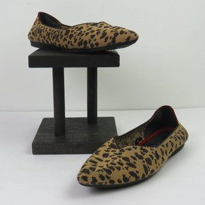 Seven7 Elsa Point Toe Knit Flats Animal Print Sz 6